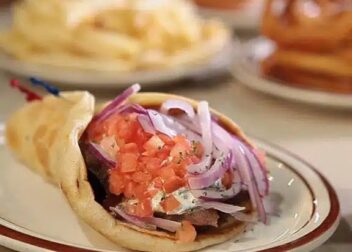 Gyro and pita meal