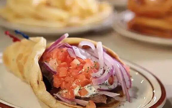 Gyro and pita meal