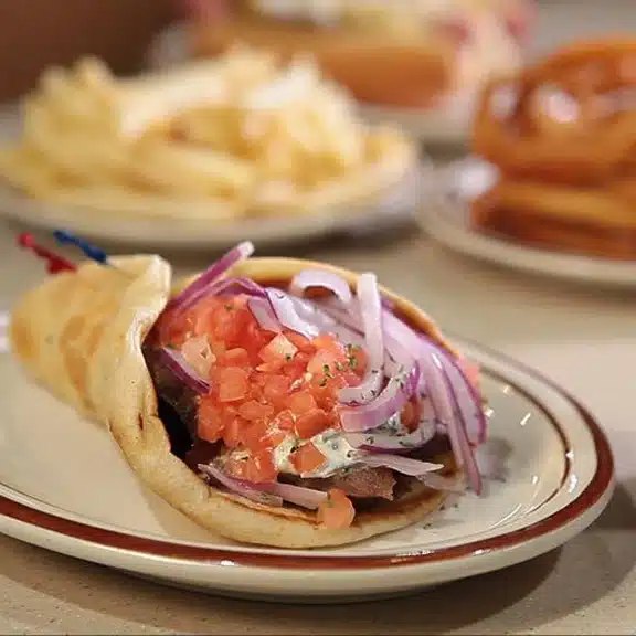 Gyro and pita meal