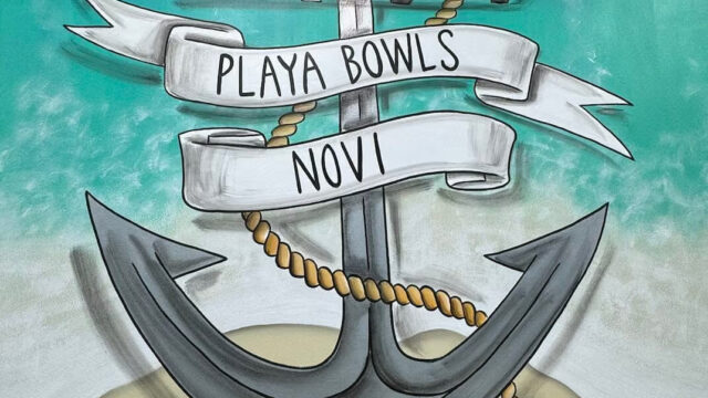 Playa Bowls Novi anchor mural