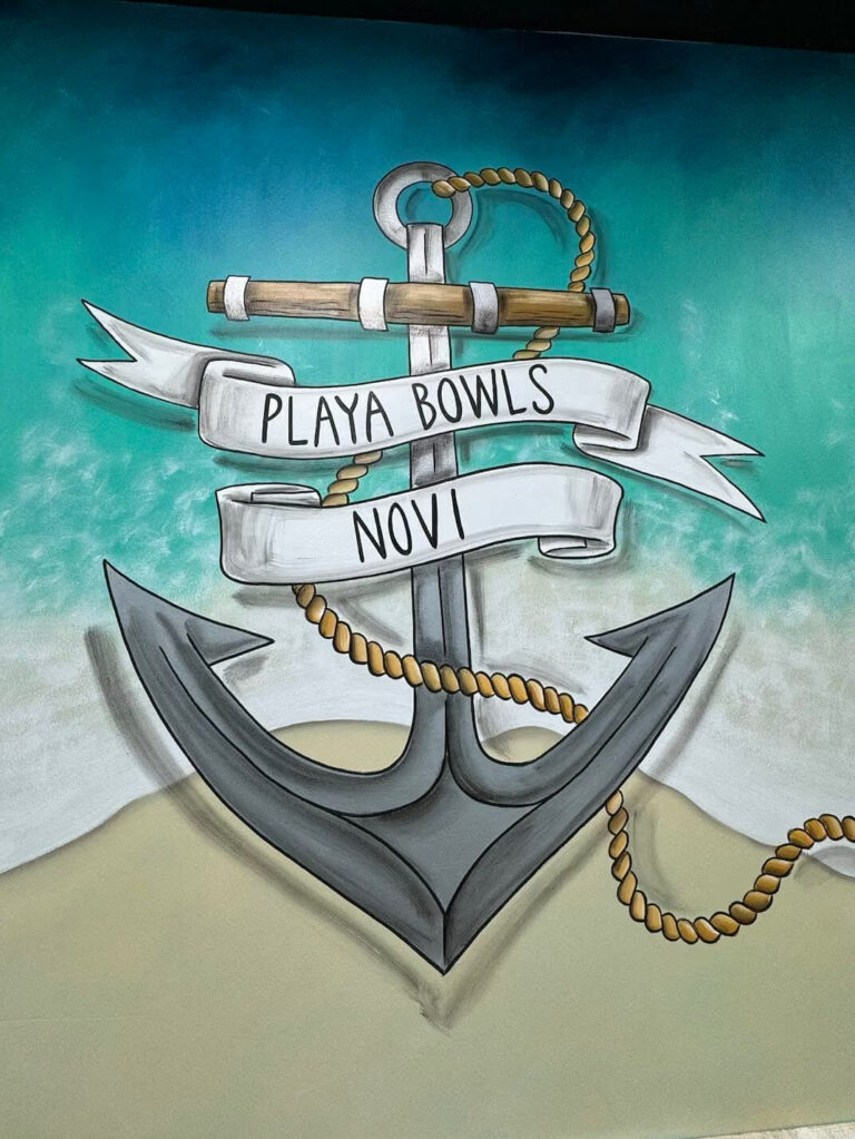 Playa Bowls Novi anchor mural