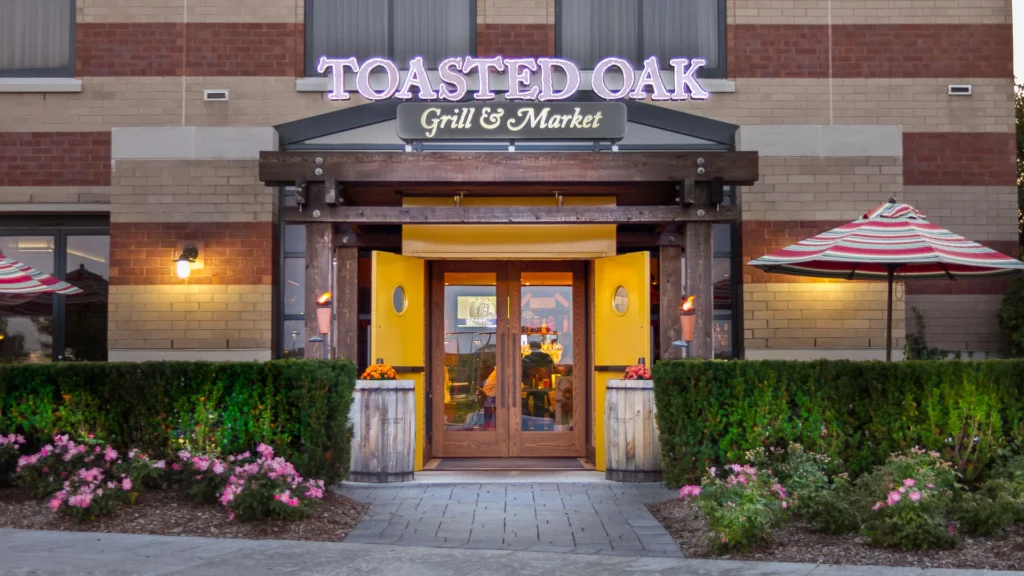 Toasted Oak Grill & Market entrance in Novi
