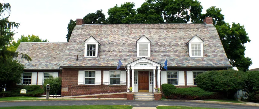 Main building at Troy Historic Village