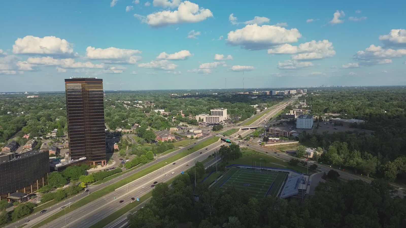 Aerial view of Detroit